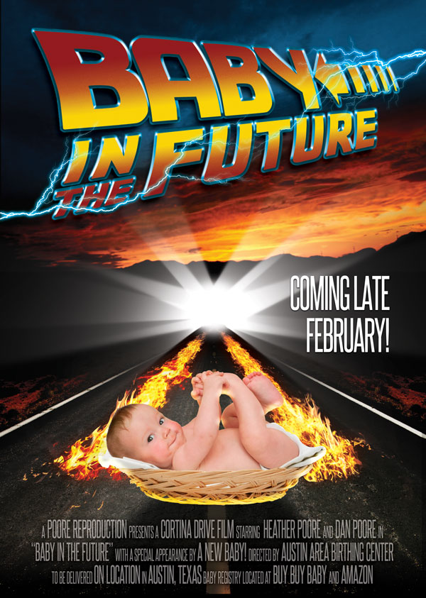 Baby in the Future Baby Announcement Movie Poster