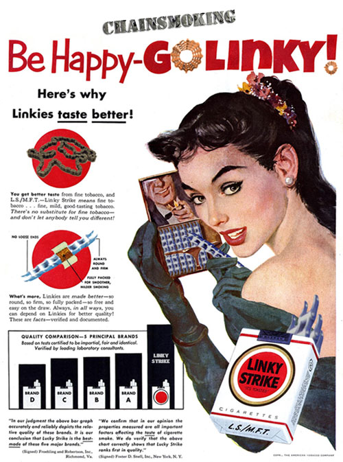 Linky Strike Chain Smoking Ad