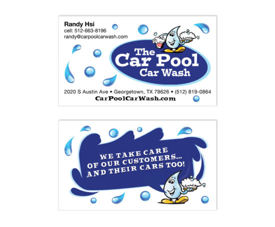 Car Pool Car Wash business card designed by Dan Poore