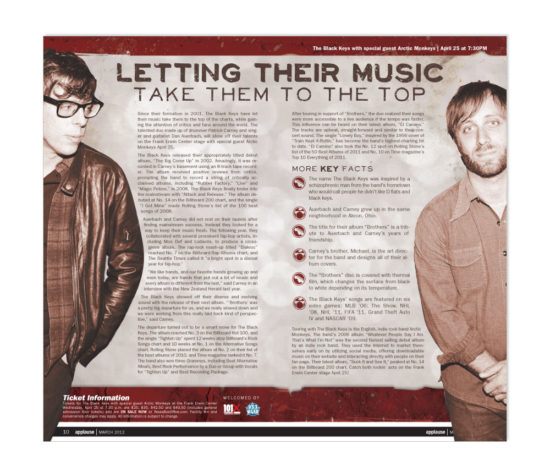 The Black Keys article for Applause designed by Dan Poore