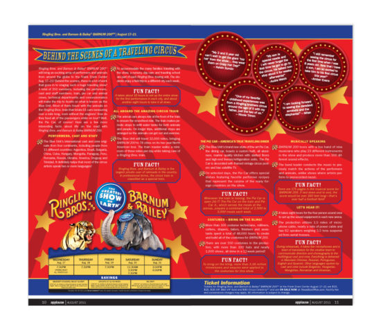 Ringling Bros. and Barnum & Bailey Circus spread designed by Dan Poore