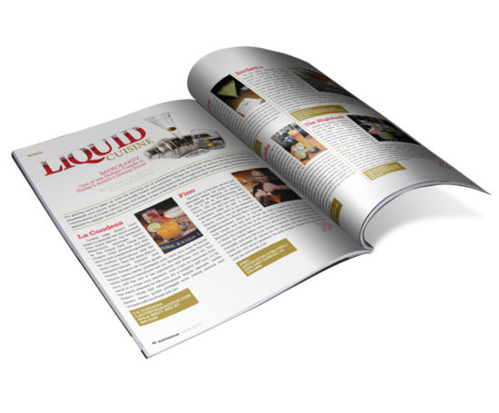 Liquid Cuisine article for Austin Woman Magazine designed by Dan Poore