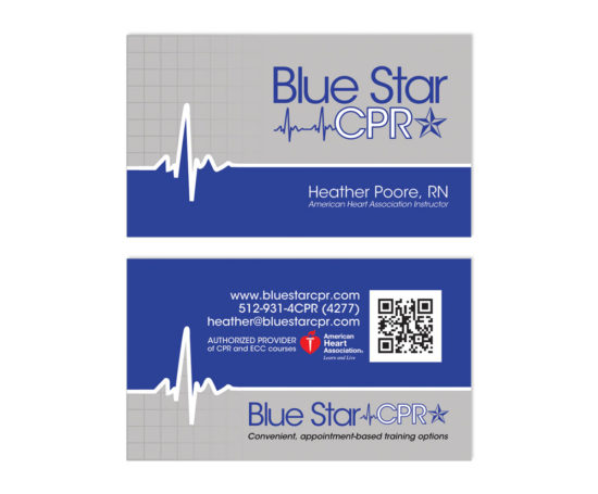 Blue Star CPR business card designed by Dan Poore