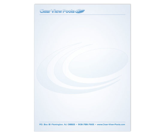 Clear View Pools letterhead designed by Dan Poore