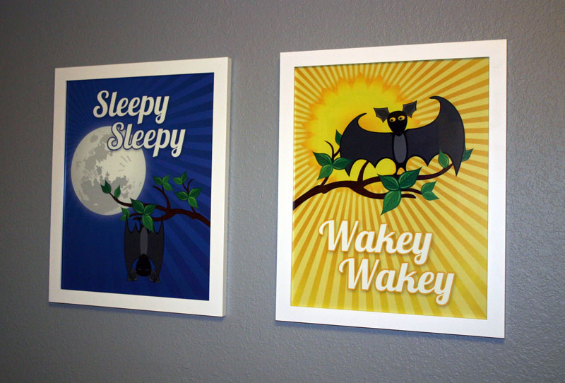 Sleepy Sleepy and Wakey Wakey Etsy-inspired prints